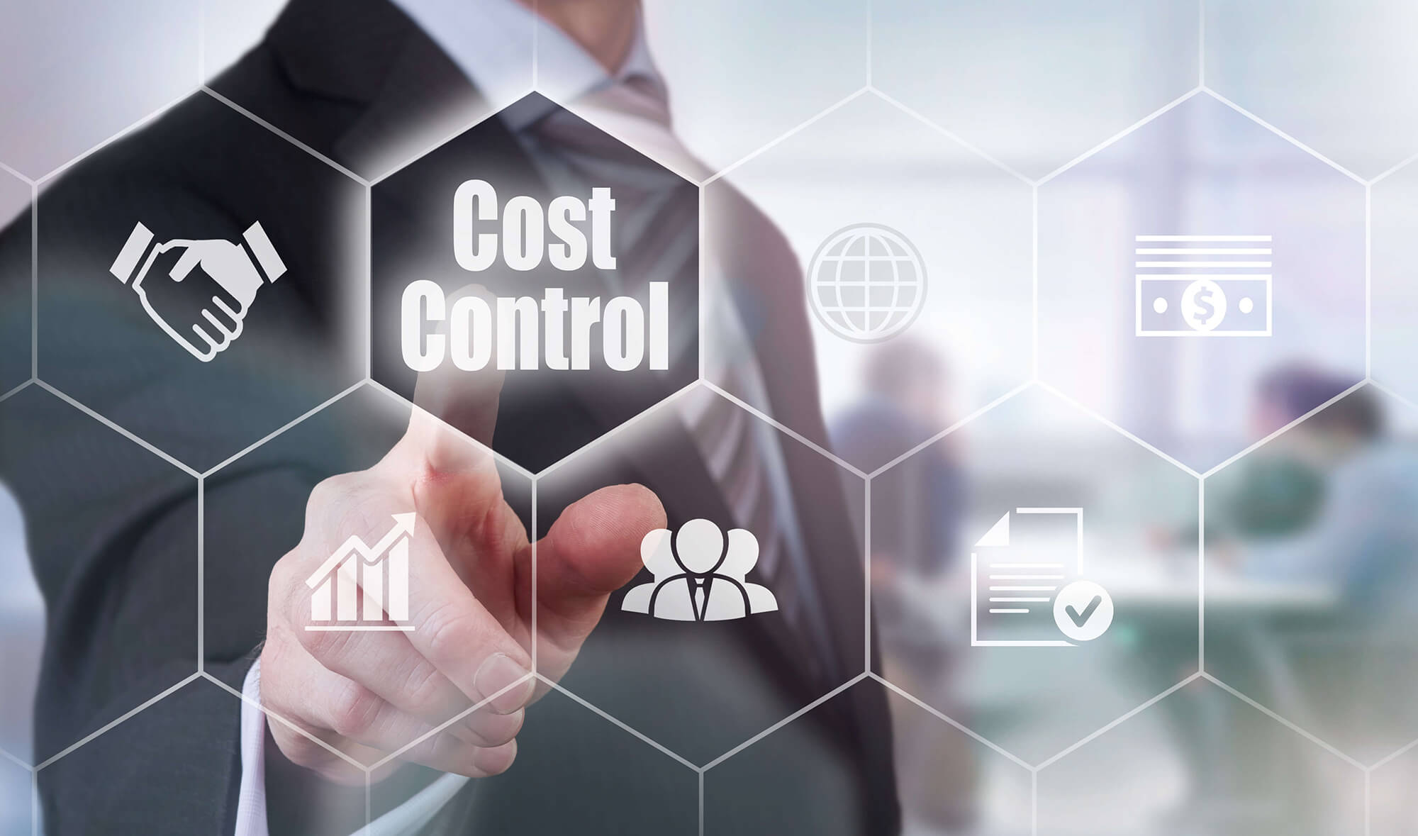 A business person choosing the Cost Control option