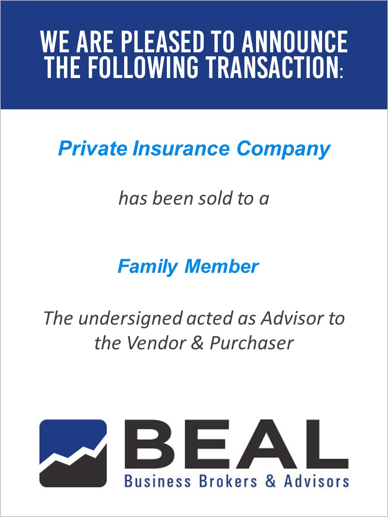 FAMILY - Private Insurance Company Sold to a Family Member - New Edible Template